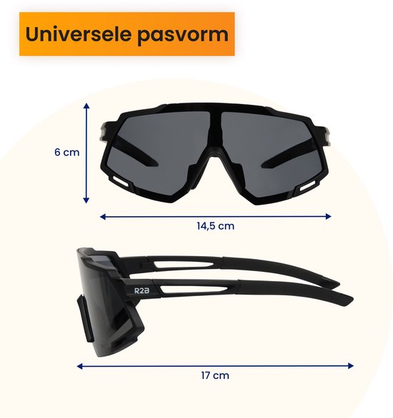 R2B Fietsbril met 5 Verwisselbare Lenzen - Unisex & Universeel - Sportbril - Wielrenbril - Zonnebril Heren - Zonnebril Dames - Fiets Accessoires - Fietsbrillen Heren en Dames - Sunglasses van R2B — afbeelding 4