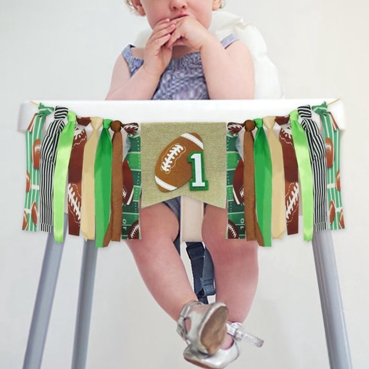 Dailygoods- Verjaardagsdecoratie Voetbal Thema - Banner - Hoge Stoel