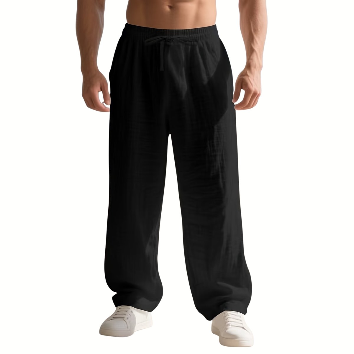 Currero Linnen Broek Heren - Zomerbroek - Volwassenen - Lange Broek - Pantalon - Strandbroek - Zomer - Ibiza Stijl - Zwart XL