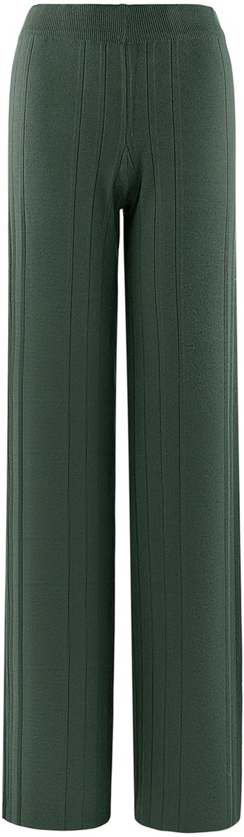 Elegante Wide Leg Broek met Verfijnd Plooimodel - Groen - Maat X/XL