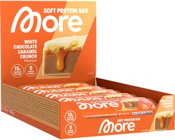 MORE NUTRITION Soft Protein Bar Proteine Repen, White Chocolate Caramel Crunch, 10 x 50 g - Het Ideale Tussendoortje met tot 16 g Proteïne per Reep