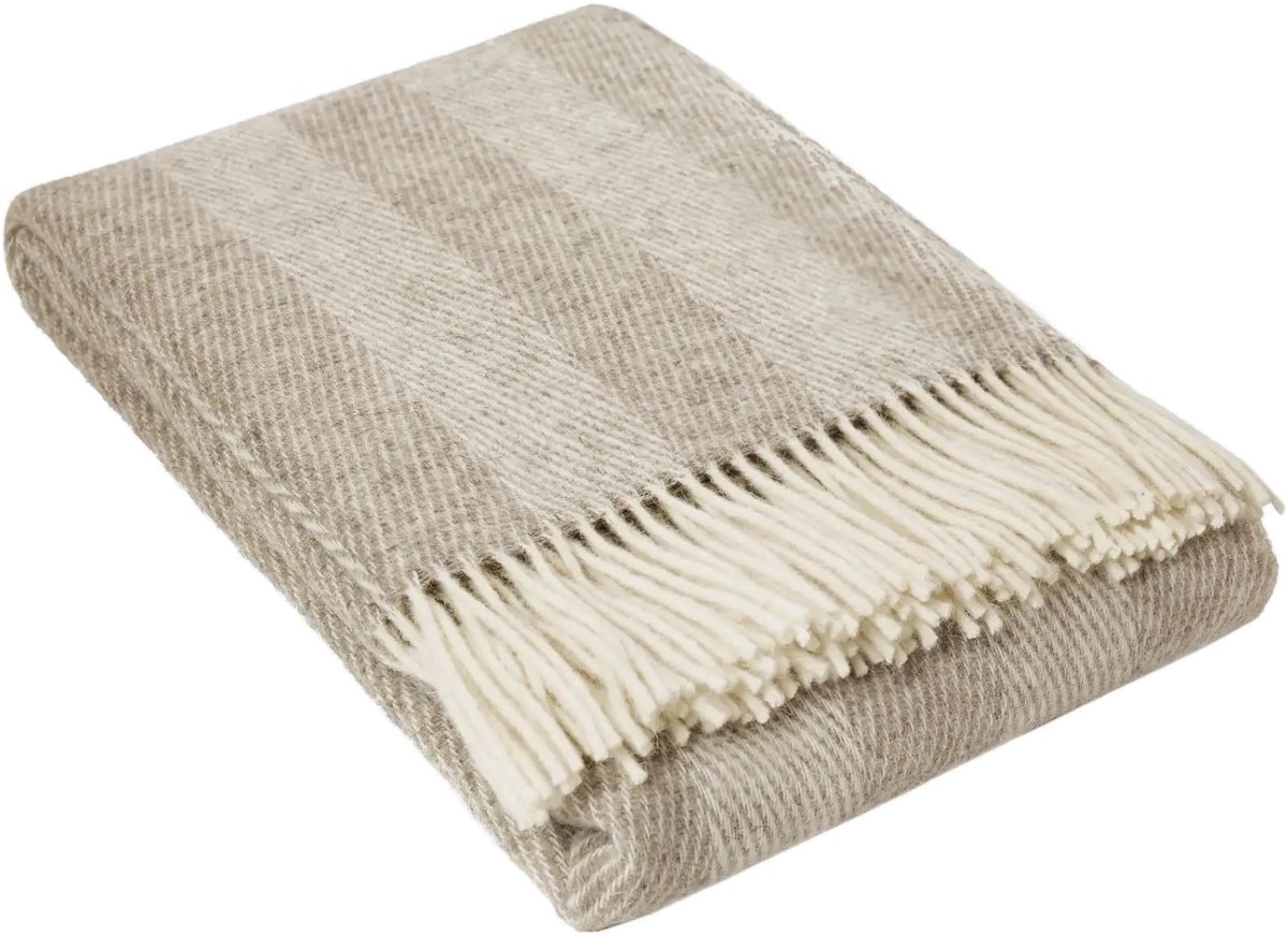 Wollen Plaid - STRIPE (Beige) - 140x200cm - Schapenvacht.SHOP®