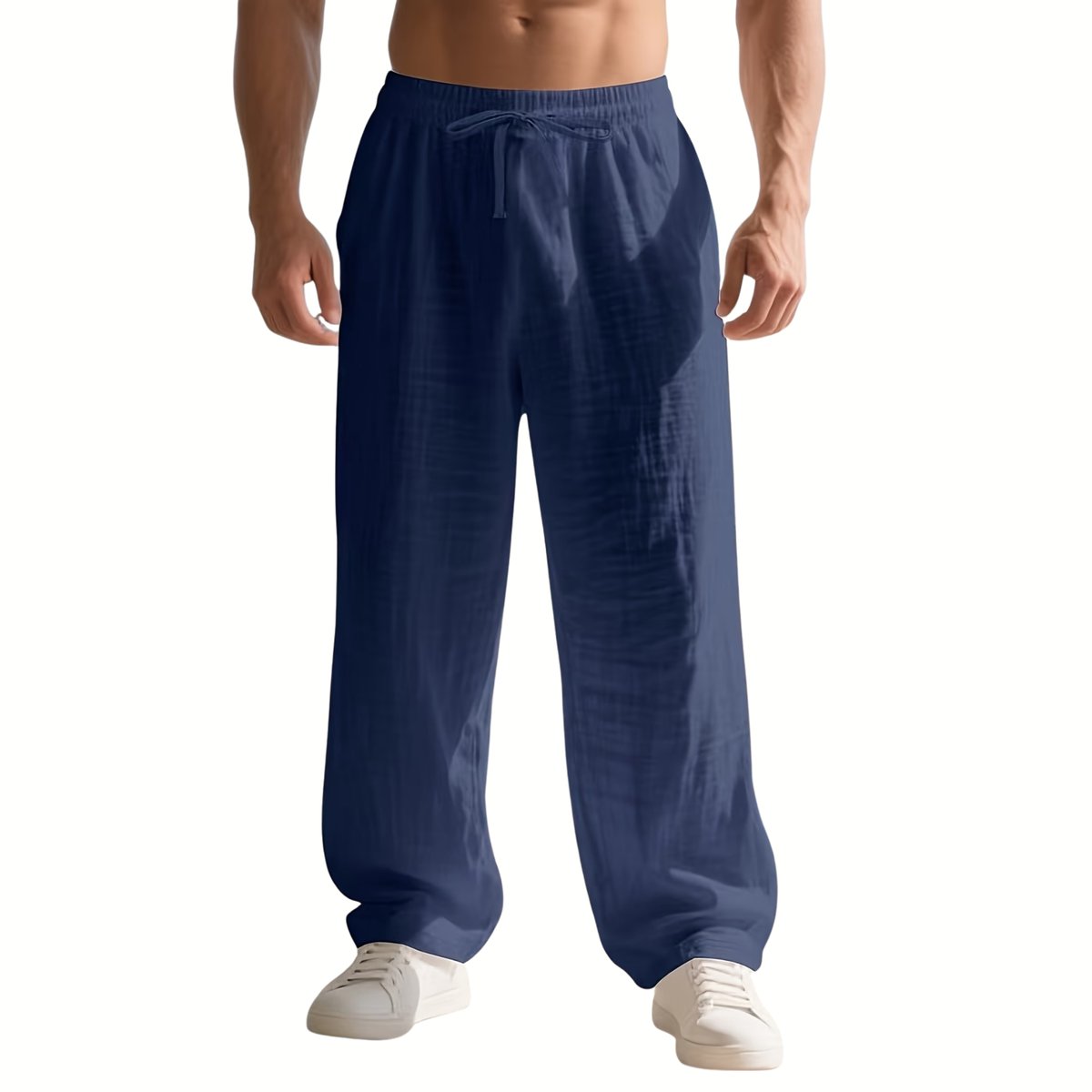Currero Linnen Broek Heren - Zomerbroek - Volwassenen - Lange Broek - Pantalon - Strandbroek - Zomer - Ibiza Stijl - Marineblauw XXXL