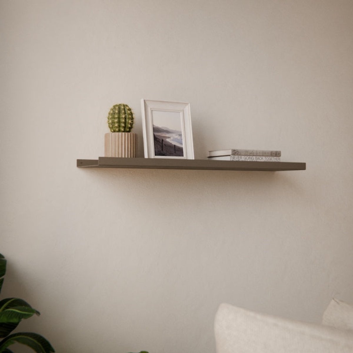 Metalen Wandplank Edge Beigegrijs 80 cm - Kunst van Staal