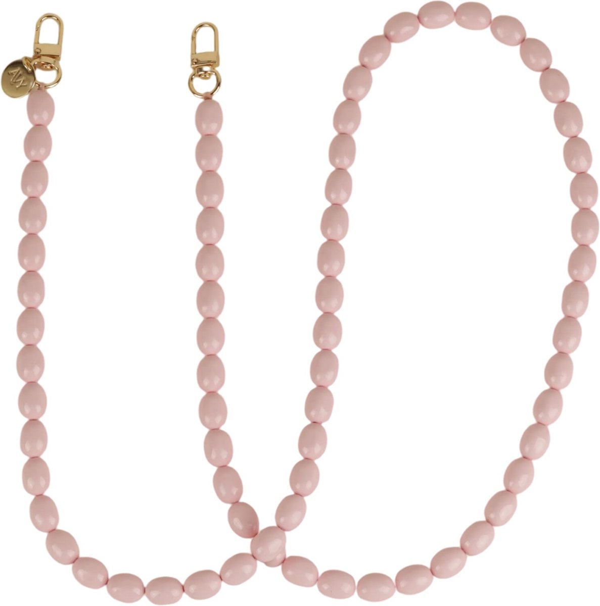 AVY Crossbody Telefoonkoord | Rosario Pink | Lang Koord | Universeel voor alle Hoesjes | Geschikt voor iPhone, Samsung en meer | 120CM | Kralen Ketting | Pink