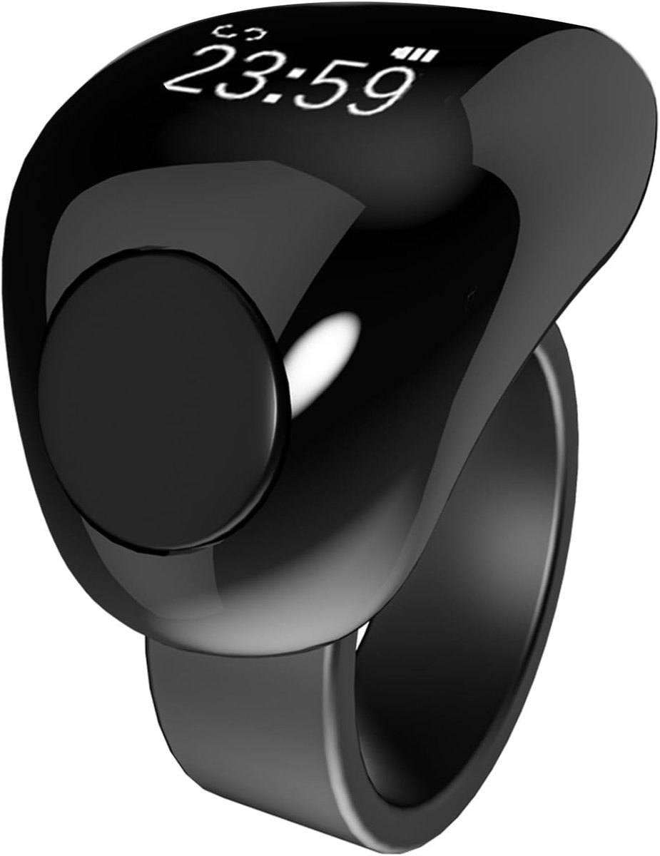 Slimme Ring, Verstelbare Digitale Gebedsteller-herinneringsring met OLED-scherm Bluetooth 5.1, Batterijduur van 20 Dagen, Trillingsherinneringen, 20mm