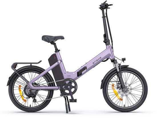 ENGWE O20 Vouwbare Elektrische Fiets 26kg Lichtgewicht Frame, Bereik tot 140km, Boost-modus, Gevoelige hydraulische schijfremmen en 4A snellader, Paarse Stad E-bike — afbeelding 2