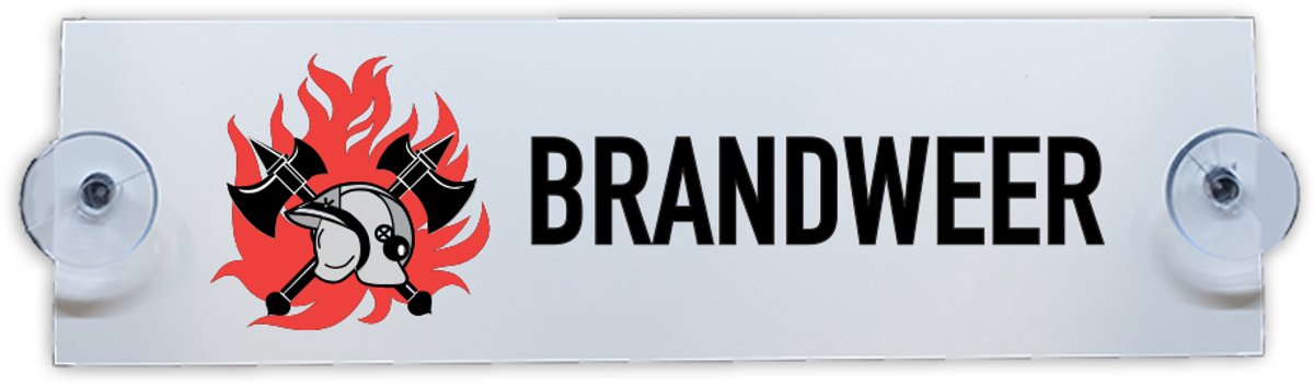 Autobord Logo - Brandweer - 25x7cm - met rechte hoeken