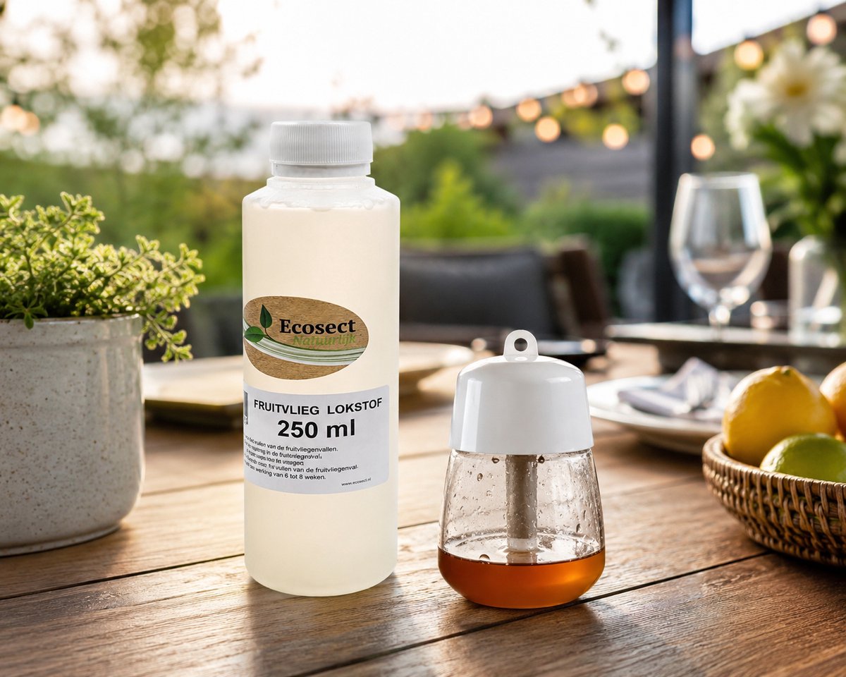 Fruitvliegjes Lokstof 250 ml - Concentraat met Fruitvliegferomoon - Professioneel - Biologisch & Gifvrij - Tot 2 Weken Effectief