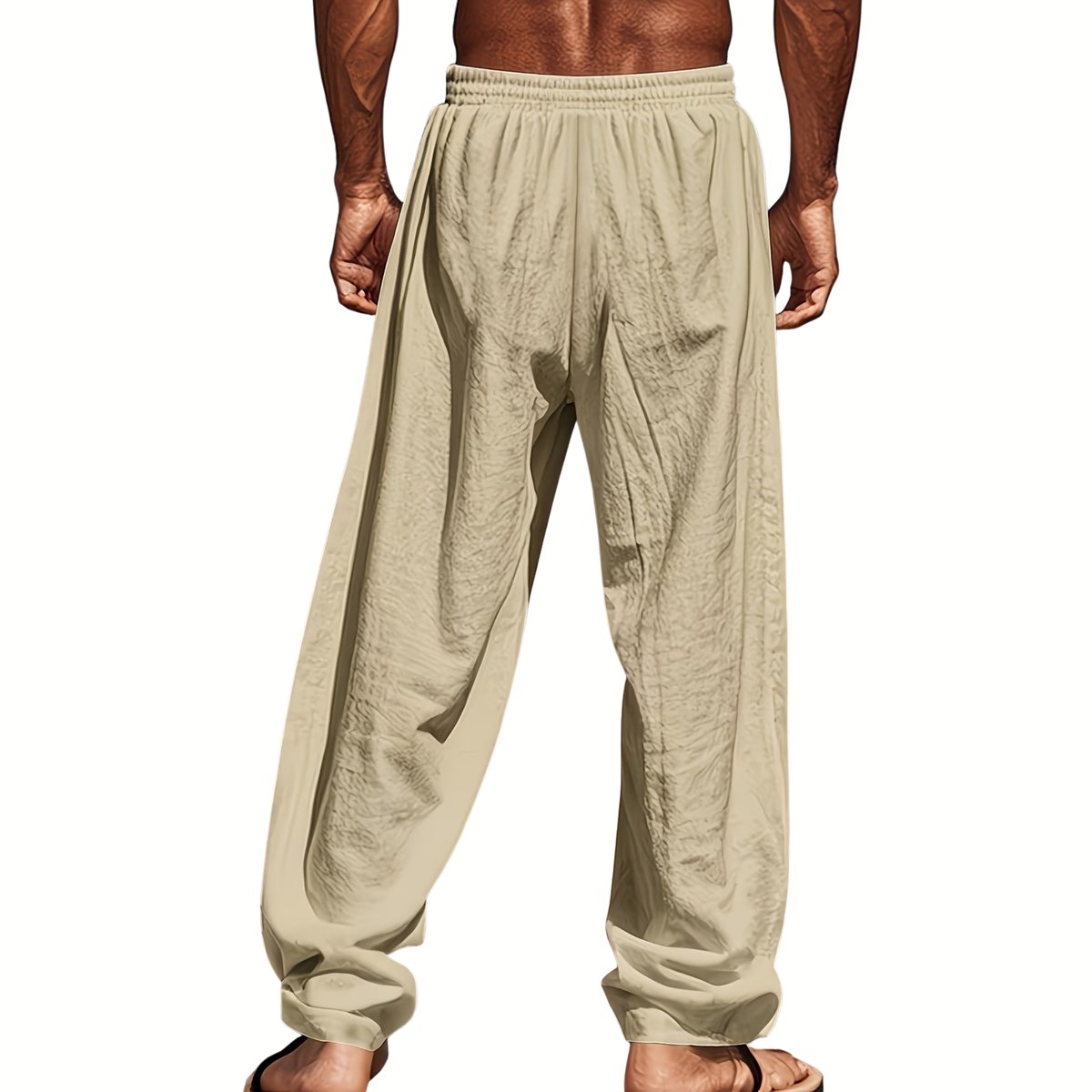 Currero Linnen Broek Heren - Zomerbroek - Volwassenen - Lange Broek - Pantalon - Strandbroek - Zomer - Ibiza Stijl - Wit + Lichtgrijs + Khaki S