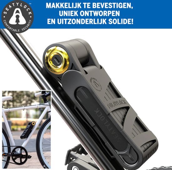 Seatylock FoldyLock 90 Fietsslot Vouwslot - ART 3 - 18/18 Gold Hoge Kwaliteit - Voor elk type Fiets - Met Houder 90cm — afbeelding 2