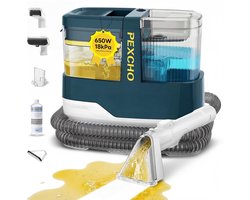 Tapijtreiniger – Stoomreiniger- Vlekkenreiniger Tapijtreiniger - 18 kPa Zuigkracht - Zelfreiniging - 650 W - Voor Bank Auto Matras - Zelfreinigend + Reinigingsmiddel- Donkergroen