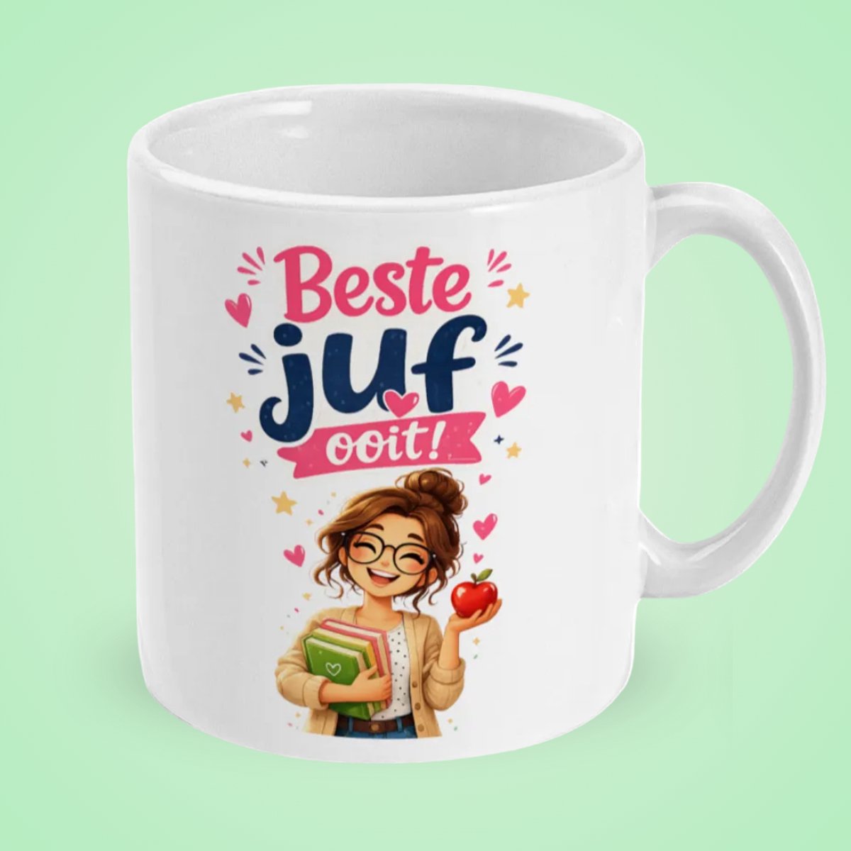 Mokster Beste juf ooit mok - Juf cadeau - Cadeau juf einde schooljaar - Bedankt juf cadeau - Keramische koffiemok 330 ml