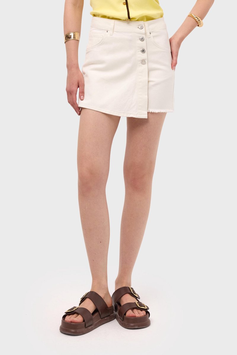 It's Basic - MINI DENIM SKORT - OFF WHITE