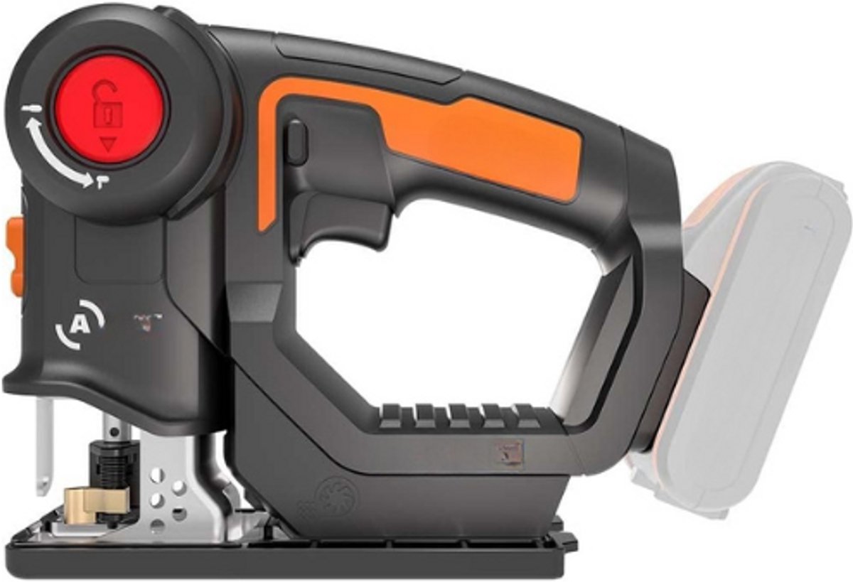 WX550.9 Decoupeerzaag voor het snijden van hout, staal en pvc, 2-in-1 universele zaag met steek- en sabelzaag & snelle omschakeling – 20 V – met stofblazer & pendelhub – zonder accu en oplader – foto 3