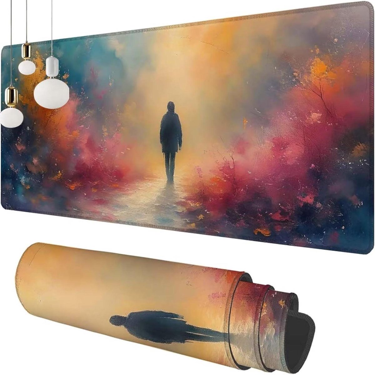 XXL muismat - Bureauonderlegger - Gaming en werk - Antislip onderkant - 100x60 cm - Zwart
