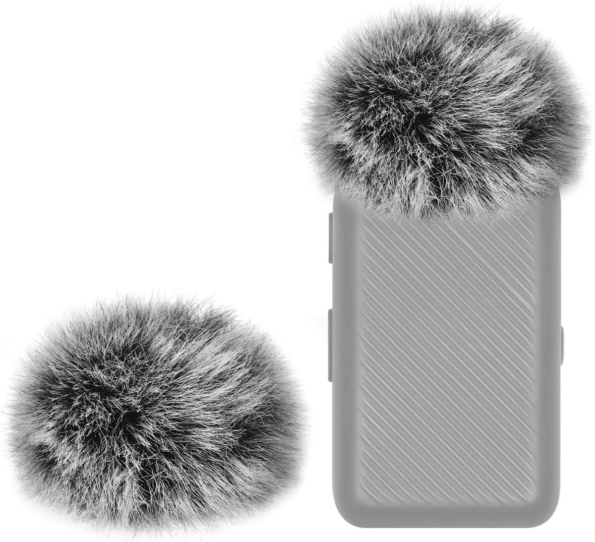Microfoon Windkap - Pluizige Cover - Ruis Verminderen - Akoestisch Transparant - 2 Stuks - Grijs