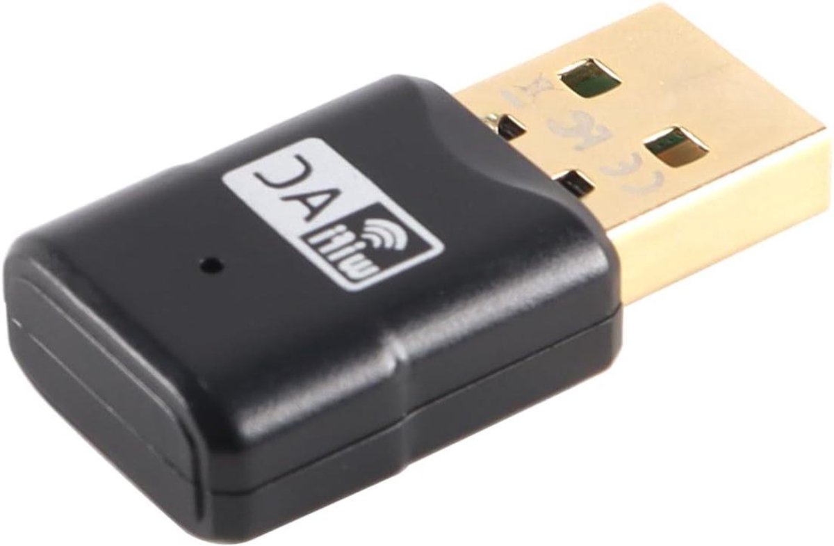 Draadloze Netwerkadapter - WiFi Ontvanger - Internet Verbinding - Dual Band 600 Mbps - Mini Formaat - Zwart