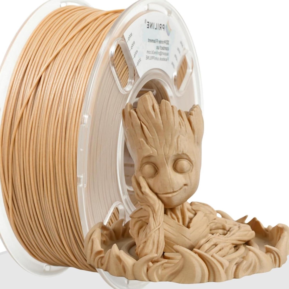 3D Printer Filament - Hout PLA - Creatief Ontwerpen - Houtvezel Inclusie - 1.75mm 1kg - Bruin