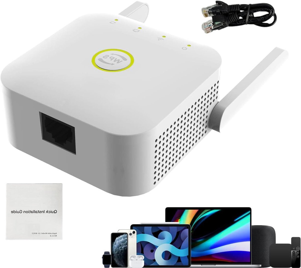 Wifi Extender - Signaal Versterker - Internet Uitbreiden - WPA2 Beveiliging - 85 x 85 cm - Wit