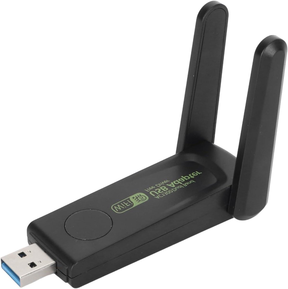 Draadloze WiFi Adapter - Netwerkkaart USB - Snelle Internetverbinding - Dual Band Antennes - 1300Mbps - Zwart