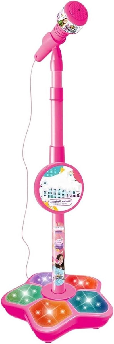 Kinderen Microfoon - Karaoke Speelgoed - Muziek Maken - Dynamische Lichteffecten - 6x21x6 cm - Multicolor