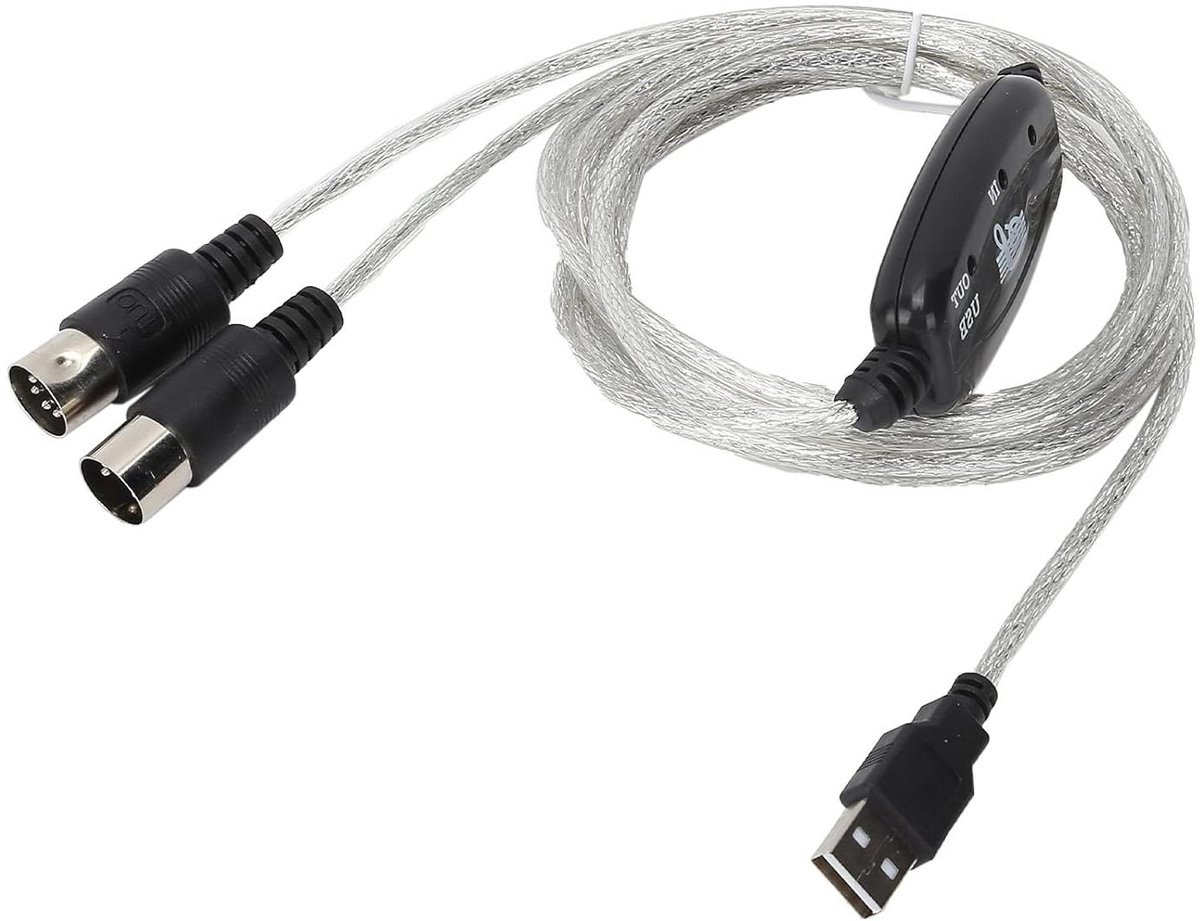 Muziek Kabel - MIDI Adapter - Muziek Maken - Plug and Play - 2 Meter - Zwart