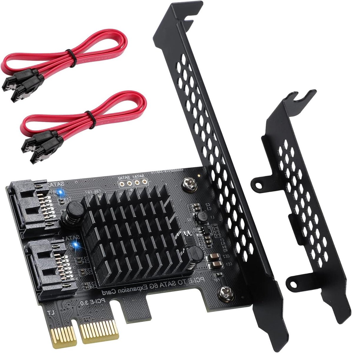Controllerkaart - SATA Uitbreiding - Opslag Uitbreiden - 2 SATA Poorten - PCIe x1 - Groen