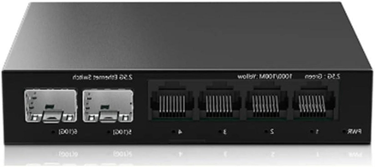 Netwerkswitch - Ethernet Hub - Snelle Dataoverdracht - 25 Gbps Poorten - 4 Poorten - Zwart