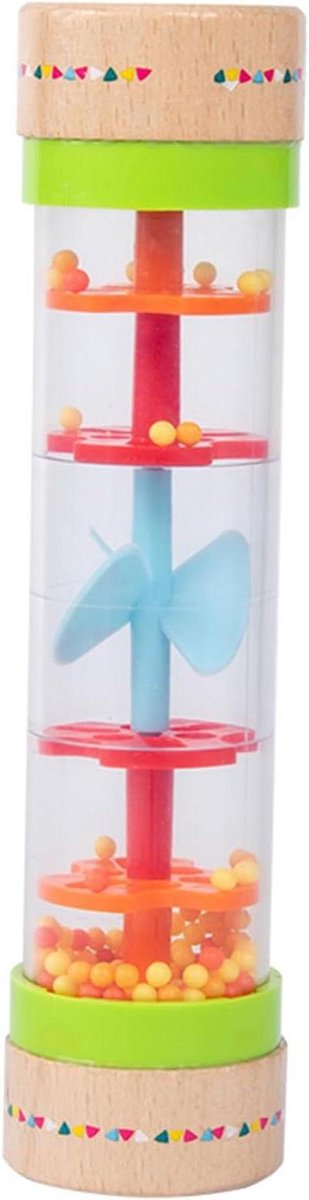 Regenmaker Stok - Regenpijp Rammelaar - Sensorisch Spelen - Veilig Plastic - 15 cm - Kleurrijk