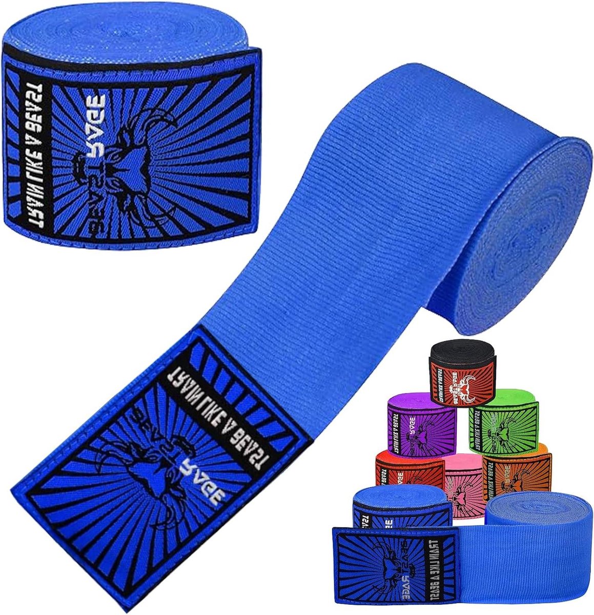 Bokshandschoenen Wraps - Boksbandages - Vechtsport Training - Verstelbare Klittenbandsluiting - 4.5 Meter - Blauw
