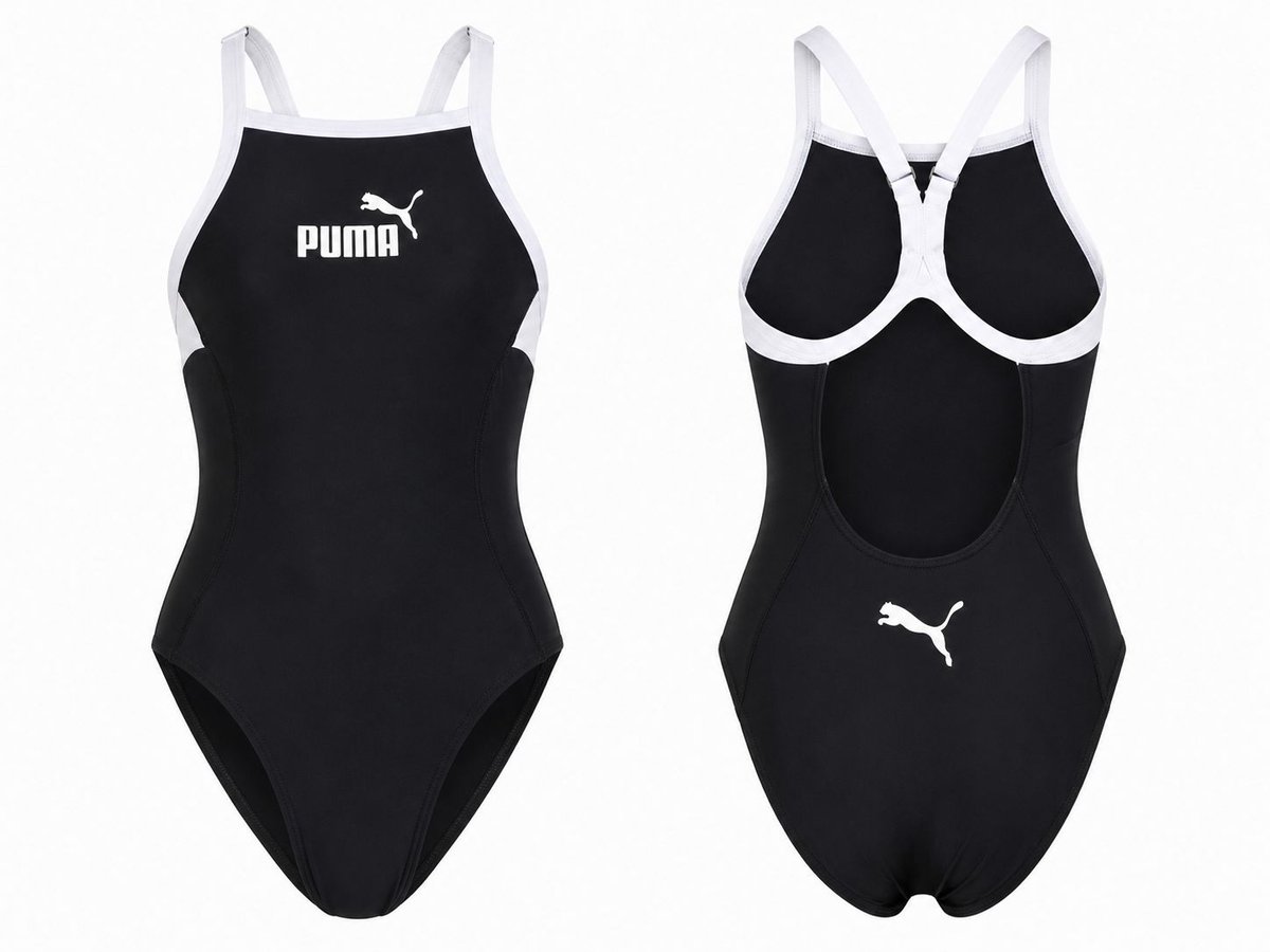 Puma fastback swimsuit dames sportbadpak Zwart