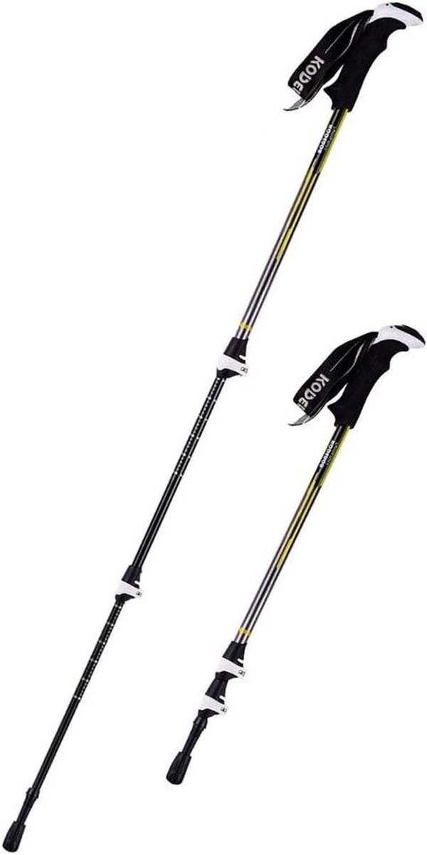 Wandelstokken Set - Trekkingstokken - Buiten Wandelen - Lichtgewicht Aluminium - Verstelbaar 63-135cm - Zwart