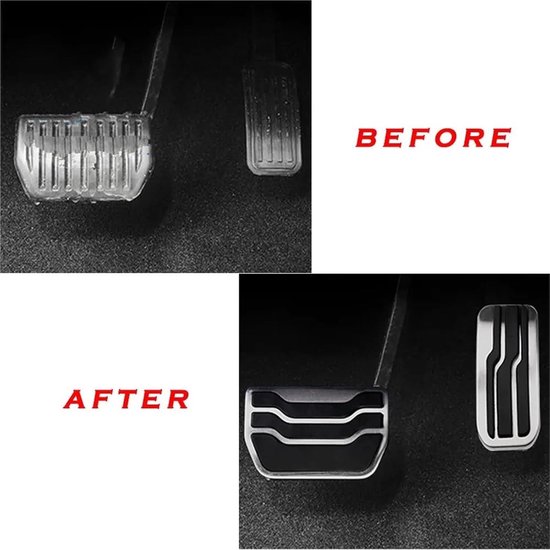 Pedaalhoezen Auto - Voetpedalen Pad - Veilige Grip - Roestvrij Staal - 2 Stuks - Zwart — afbeelding 2