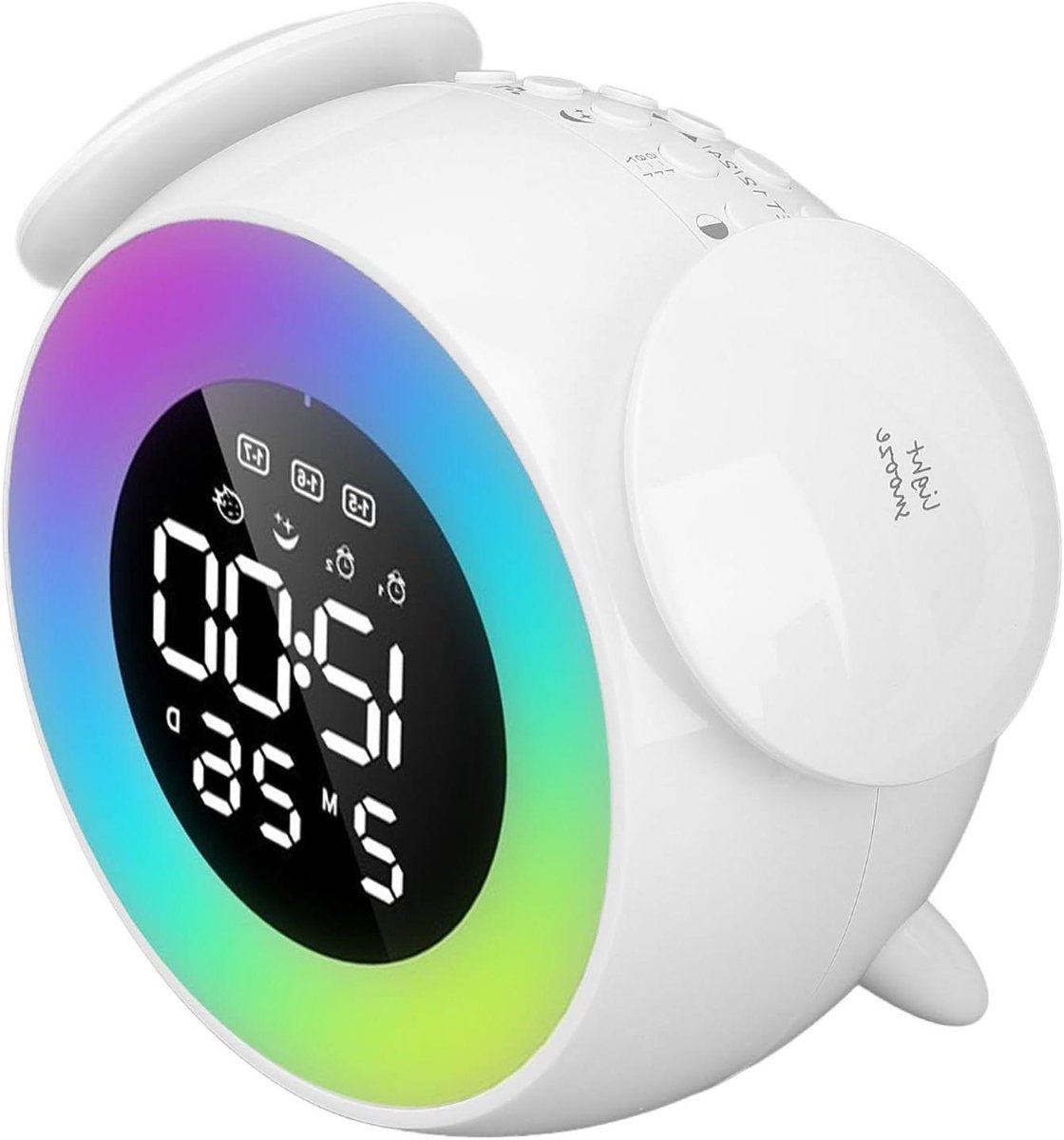 Digitale Muziekwekker - Wake Up Light - Rustig Ontwaken - Zonsopgang Simulatie - 63 x 35 cm - Regenboog