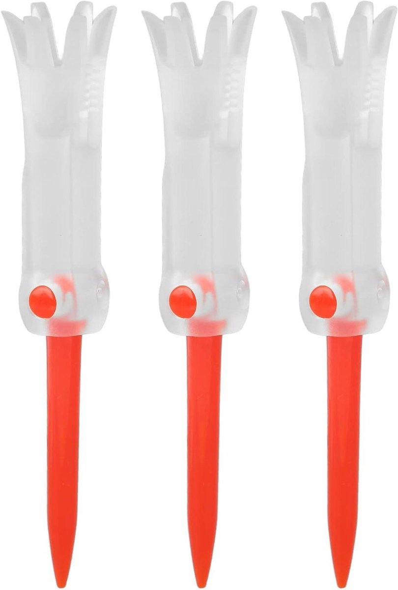 Opvouwbare Golf Tees - Oefen Accessoires - Golf Training - Multi-Angle Rotatie - 85mm 3 Stuks - Rood