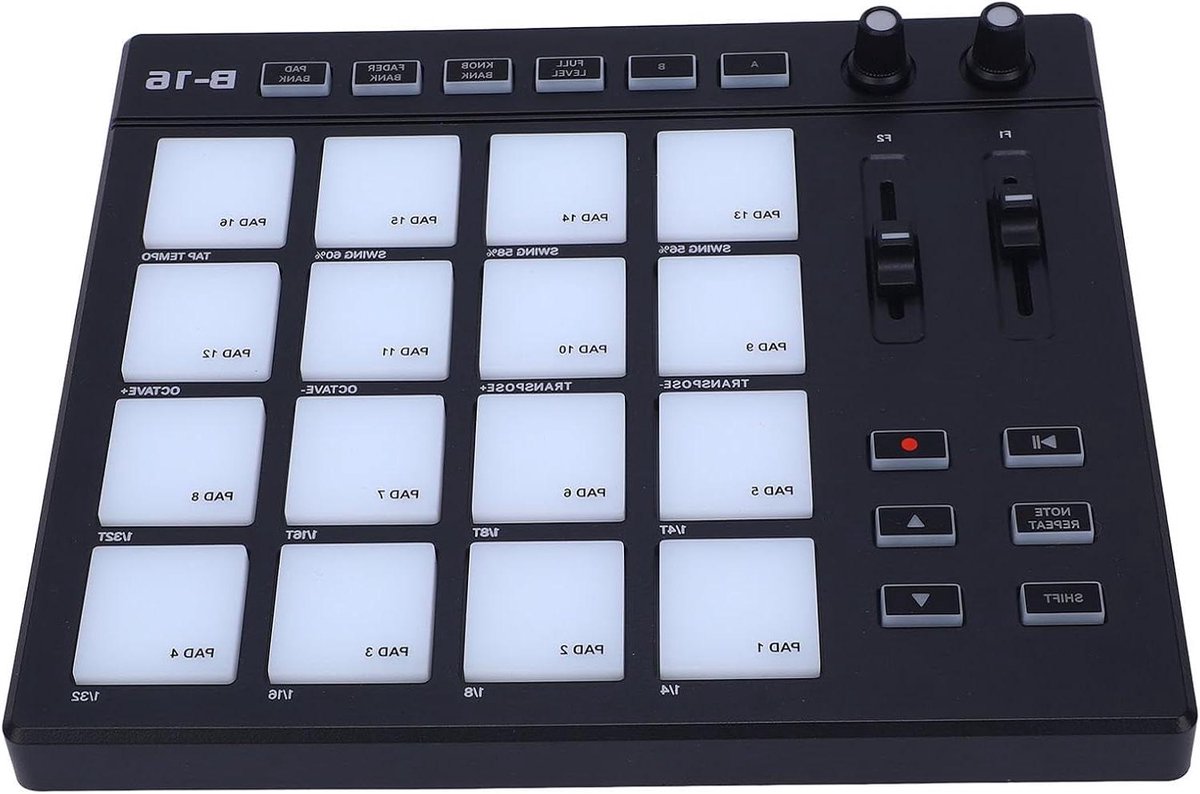 MIDI Controller - Beat Maker - Muziek Maken - 16 Verlichte Pads - 30x24x10 cm - Zwart