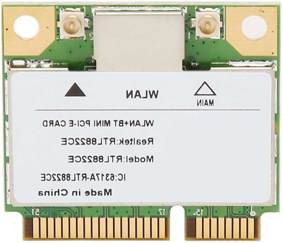 Draadloze Netwerkkaart - Wifi Bluetooth - Snelle Internetverbinding - Dual Band AC1200 - Mini PCIe - Groen