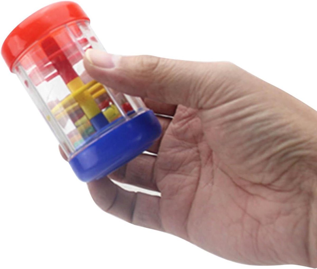 Regenmaker Speelgoed - Muziek Rammelaar - Muziekeducatie Peuters - Realistisch Geluid - 10 x 6 x 6 cm - Multicolor