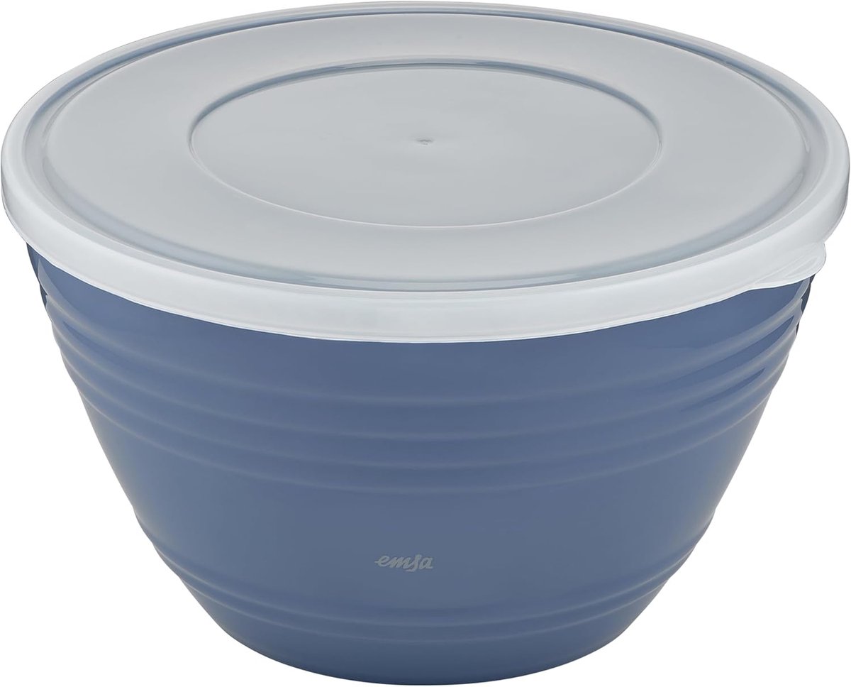 Kunststof Mengkom - Keuken Kom - Bakken en Mixen - Antislip Bodem Deksel - 415 Liter - Blauw