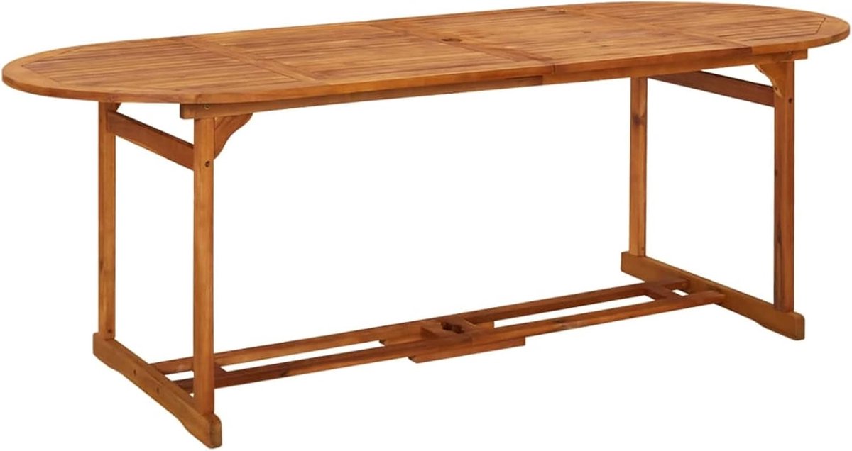Eettafel voor buiten - Terrastafel Tuinmeubel - Buiten dineren - Massief acaciahout - 220x90x75 cm - Natuurlijk