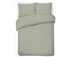 HUSH Living Dekbedovertrek percale - 100% katoen - 200TC - extra fris en koel - sterk en slijtvast - 240x220+20cm - 2 x 60x70cm kussenslopen - lichtgroen