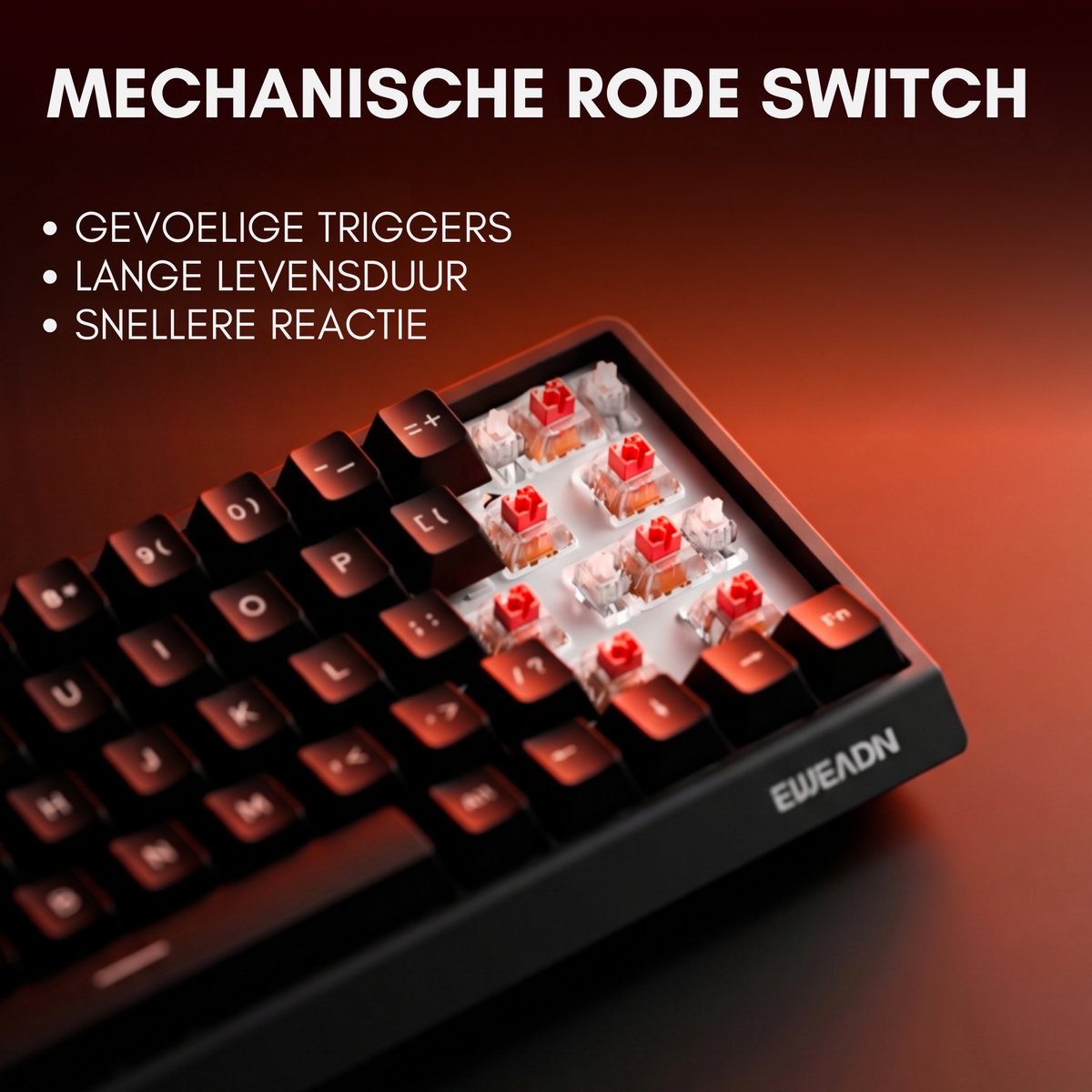 EWEADN DK63 60% Mechanisch Gaming Toetsenbord Draadloos thumbnail 4