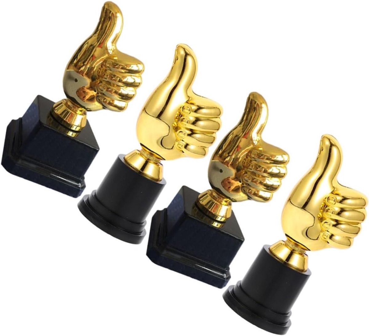 Kleine Gouden Trofee - Eer Bekers - Wedstrijden Prijzen - Duimvormig Design - 4 Stuks - Goud