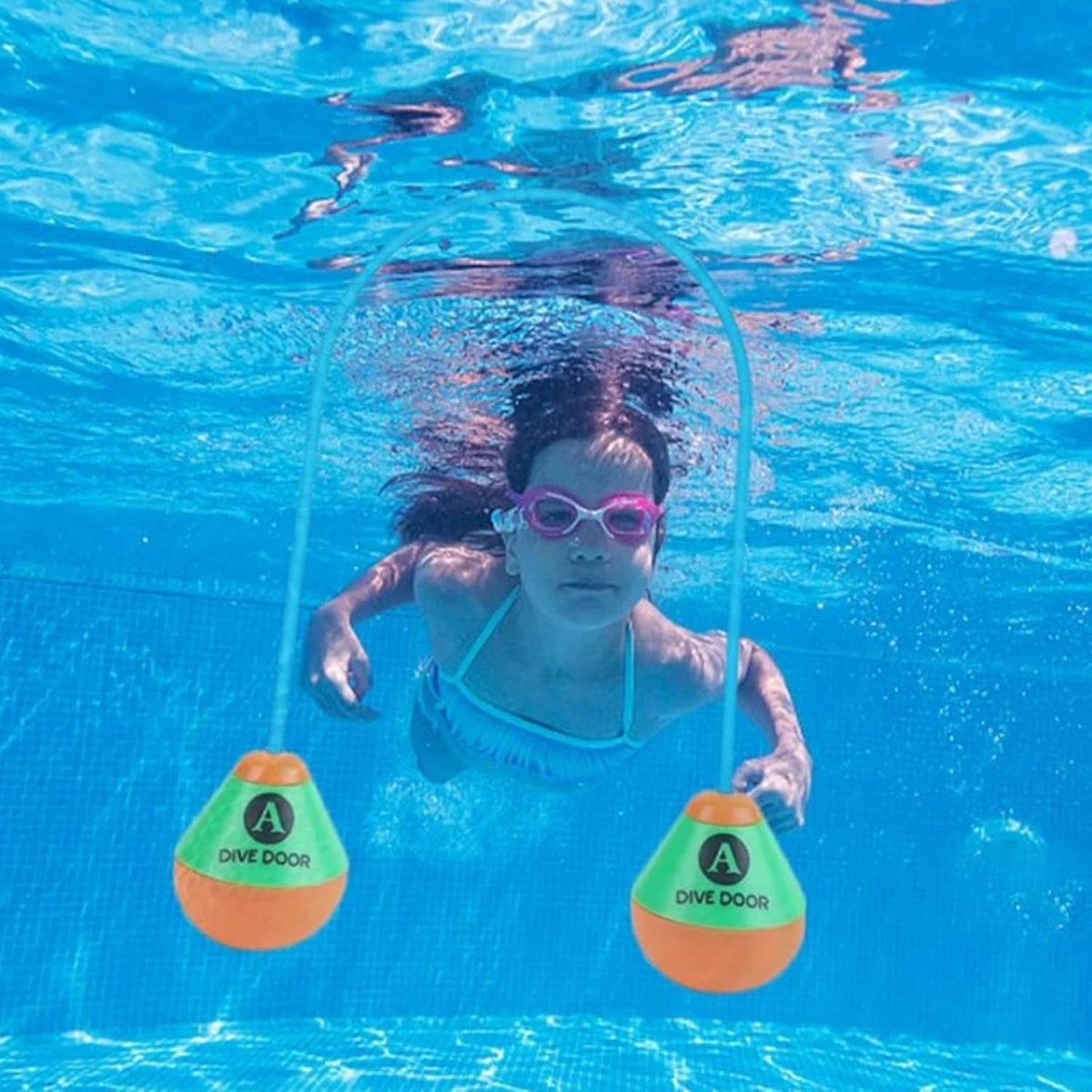 Zwemspeelgoed voor kinderen - Duikdeur waterspel - Onderwater plezier - Vormt boog - 1.5 meter - Blauw Oranje – foto 4