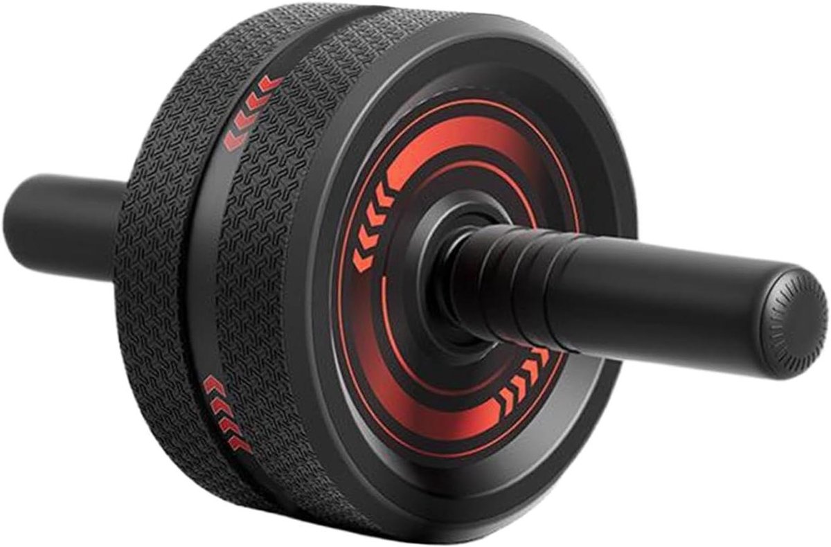 Buikspierwiel - Core trainer - Krachttraining thuis - Automatische rebound - 32.5 x 16.5 cm - Zwart