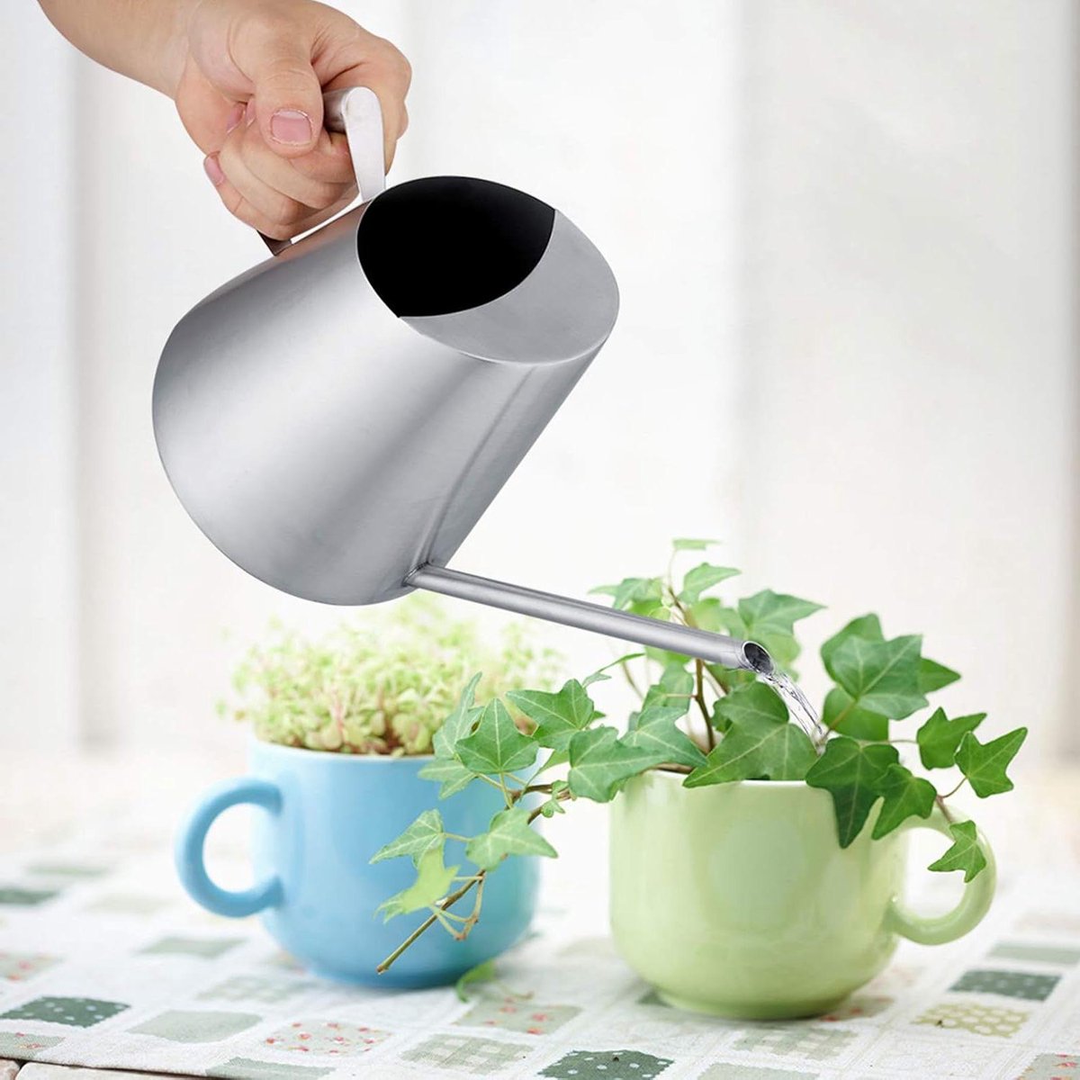 Water Gieter - Metaal Gieten - Planten Verzorgen - Lange Tuit - 1.5 Liter - Zilver