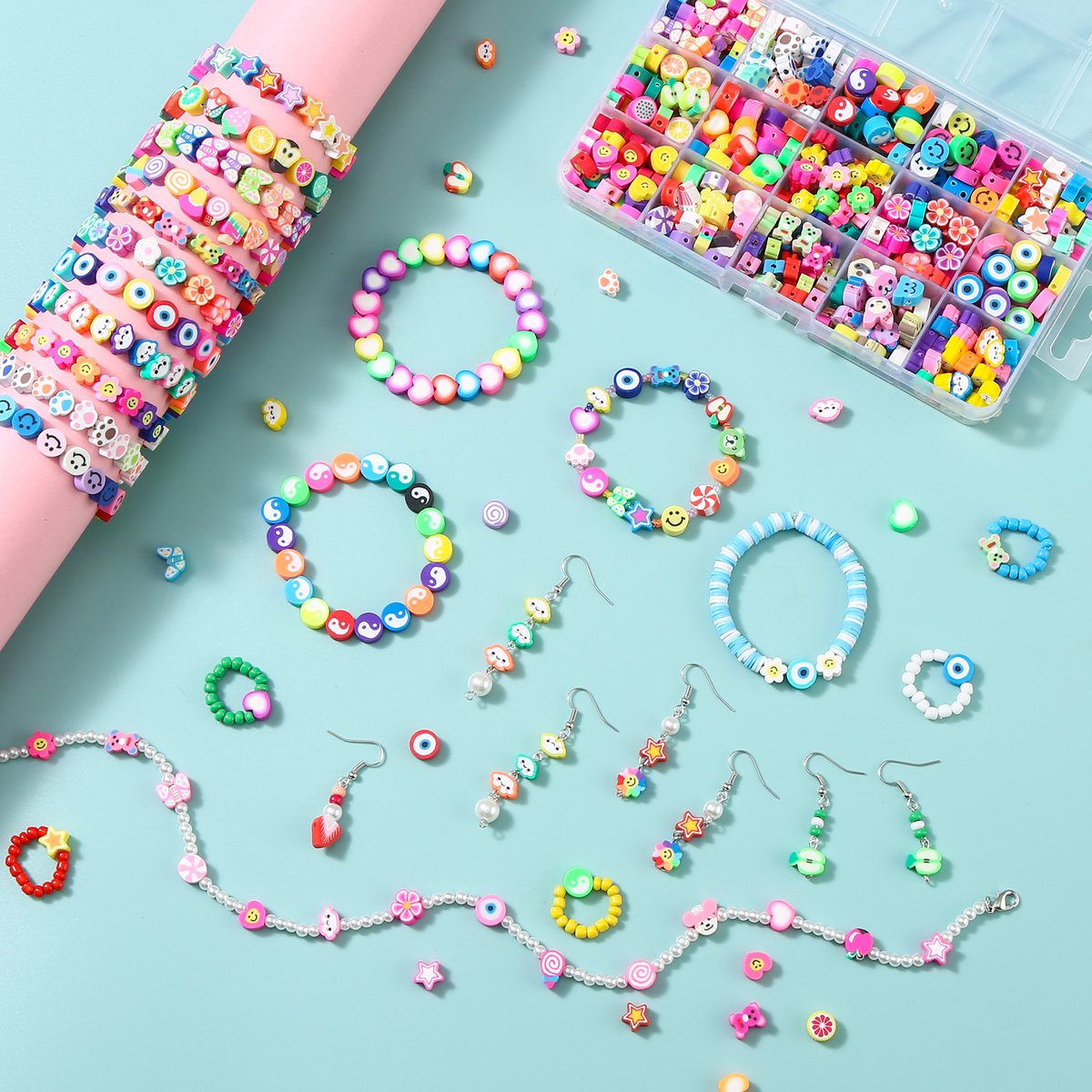 Behave Glaskralen & Klei Set Deluxe — 10.753 Kralen — Glaskralen 3 mm + Polymeer Klei 10 mm + Letterkralen + Rijgdraad — afbeelding 5