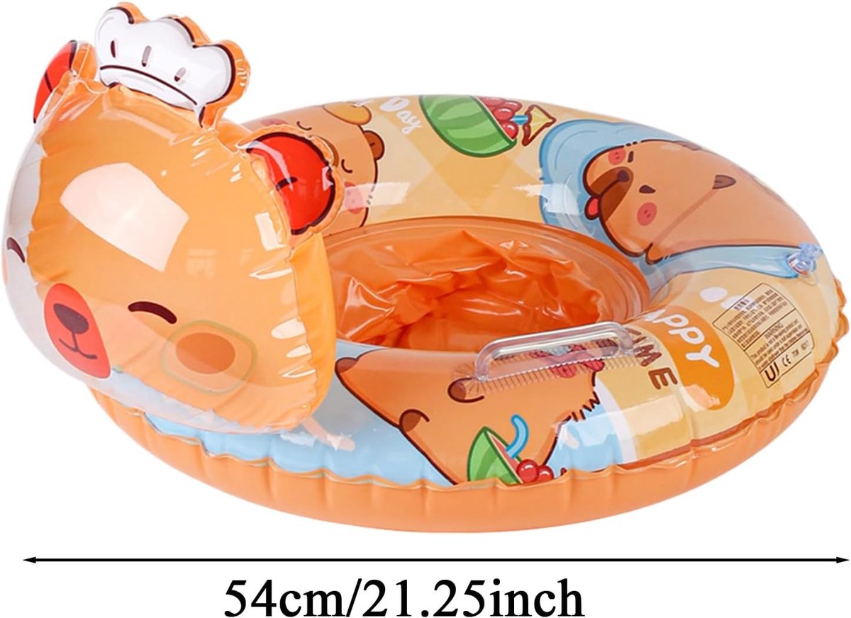 Opblaasbare zwemband - Zwemring baby Kinder zwemband - Waterpret - Twee luchtkamers - 54 cm - Capybara cartoon – foto 8