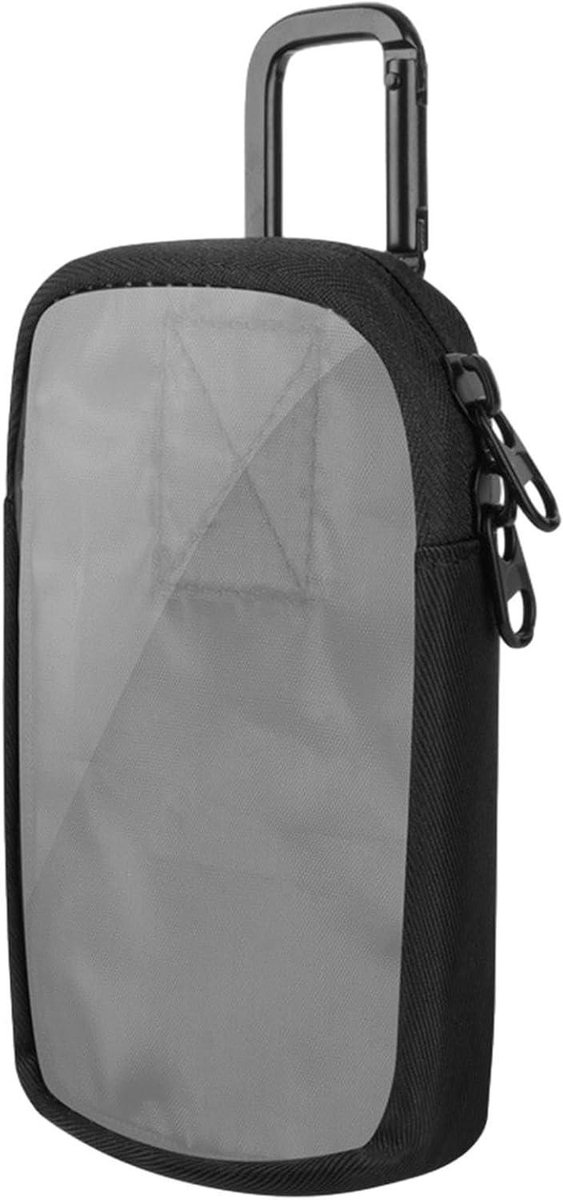 Draagbare muziekspeler tas - Opberg hoes - Bescherming en organisatie - Transparant venster - 14.4 x 9 cm - Zwart